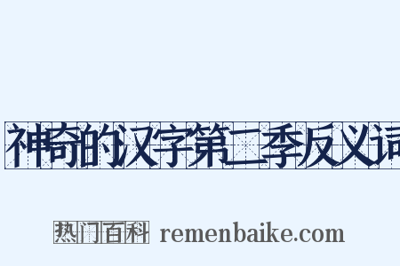 神奇的汉字第二季反义词是什么意思的图片